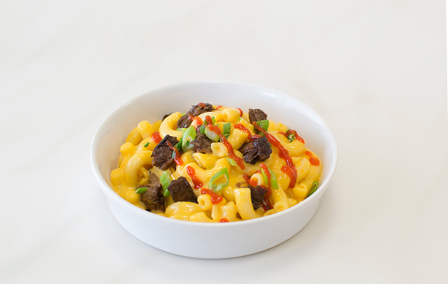 Spicy Mac with Pot Roast Topper with Prepared Macaroni and Cheese Recipe Land O’Lakes Foodservice